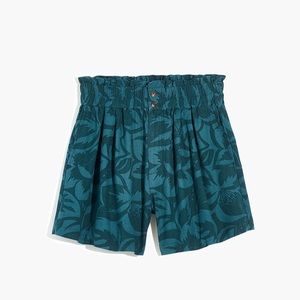 Madewell Linen-Blend Pull-On Paperbag Shorts in Tropicale Floral